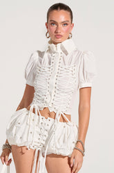 PRETTY PLEASE BUTTON DOWN BLOUSE