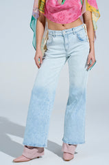 COME HANG WITH ME WIDE LEG DENIM PANT WITH TIES