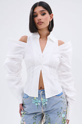 CRAZY IN LOVE BUTTON DOWN BLOUSE