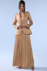 HANSEL MOCHA SATIN PALAZZO PANT