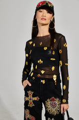 GILDED MESH TOP