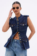UMI STRETCH DENIM TOP