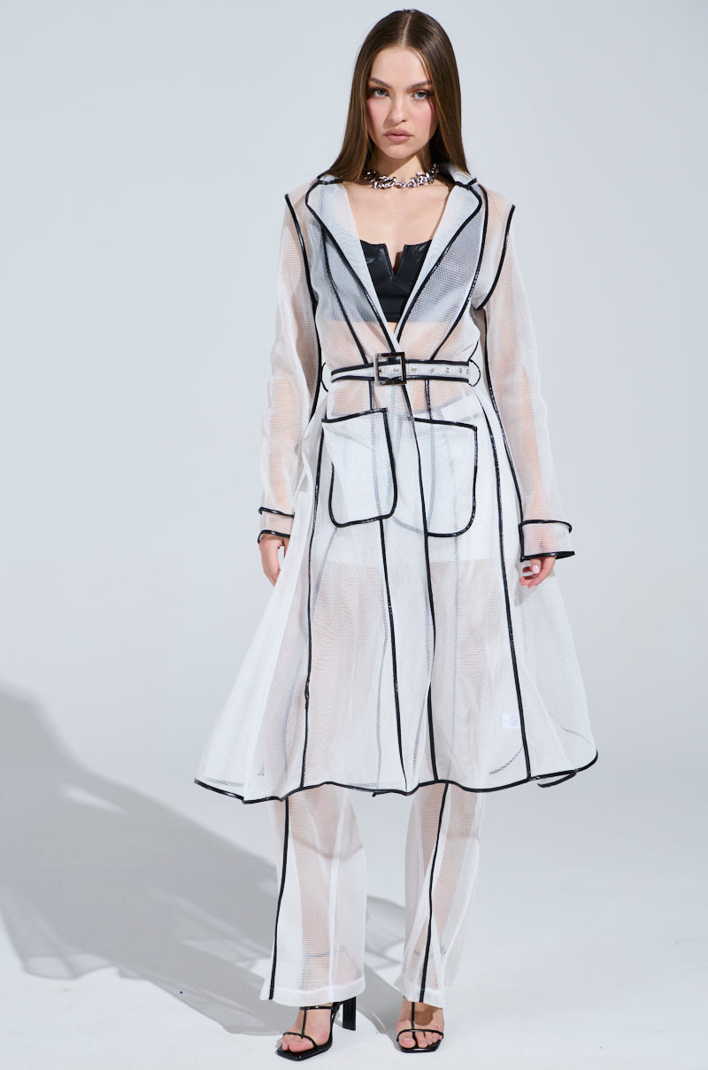 ONE TO WATCH MESH TROUSER IN WHITE