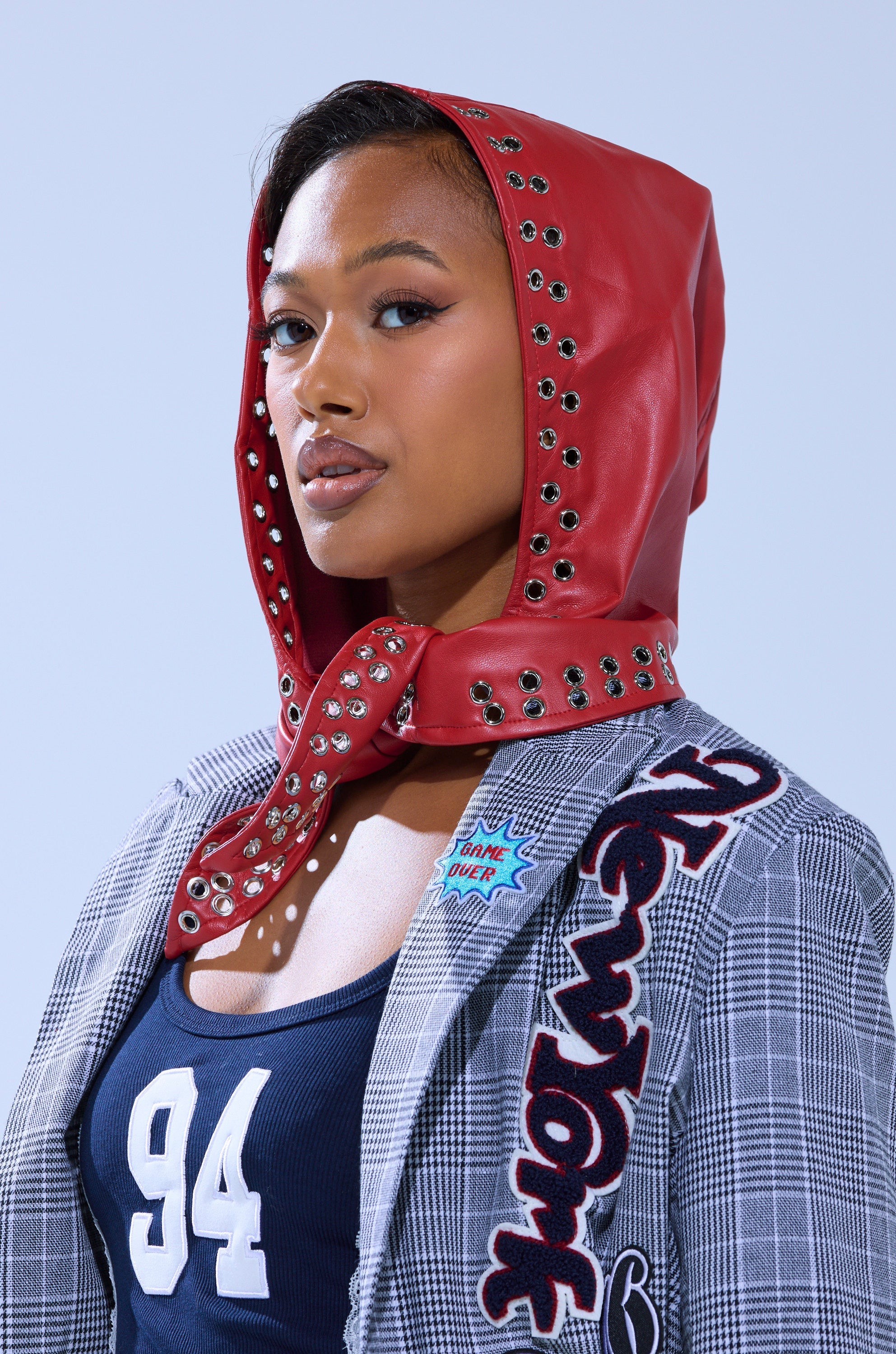 BUCKLE UP PU HEADSCARF