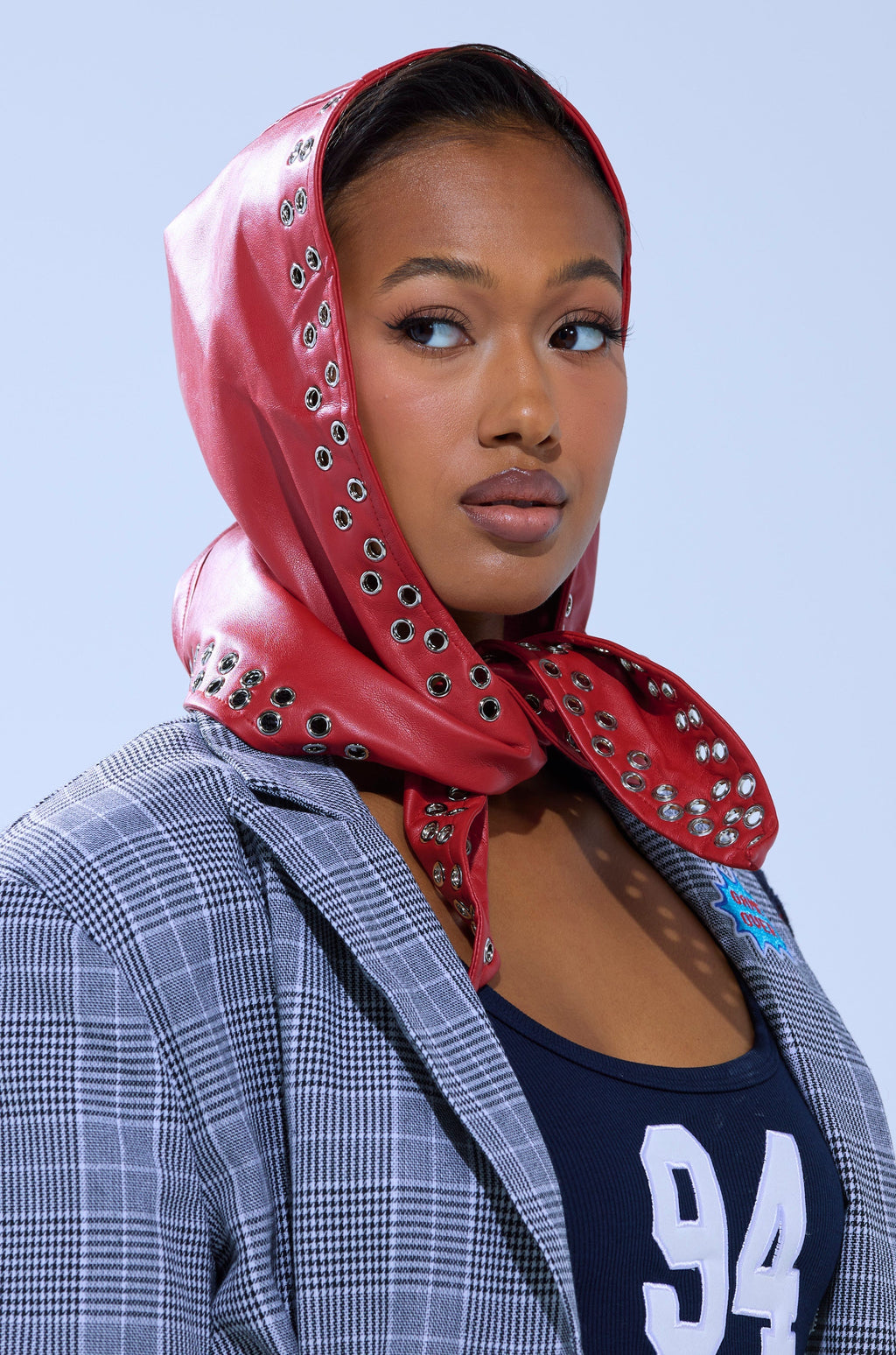 BUCKLE UP PU HEADSCARF