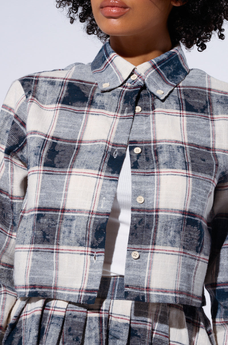BELLA PLAID BUTTON DOWN SHIRT