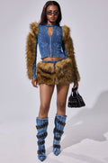 OUT OF THE BLUE FUR MINI SKIRT