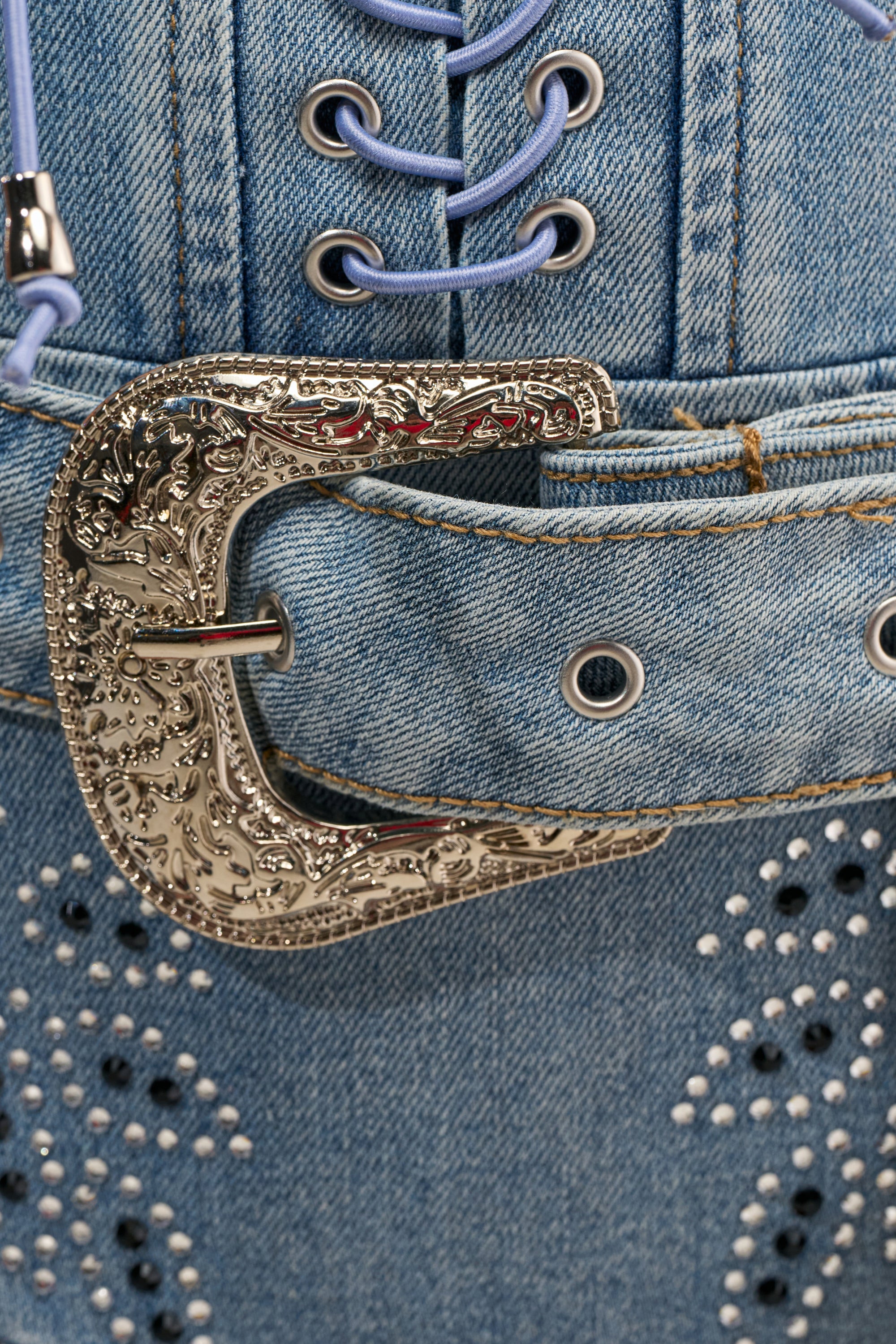 COWGIRL NIGHTS RHINESTONE DENIM CHAPS