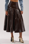 BABY GIRL FAUX LEATHER MAXI SKIRT