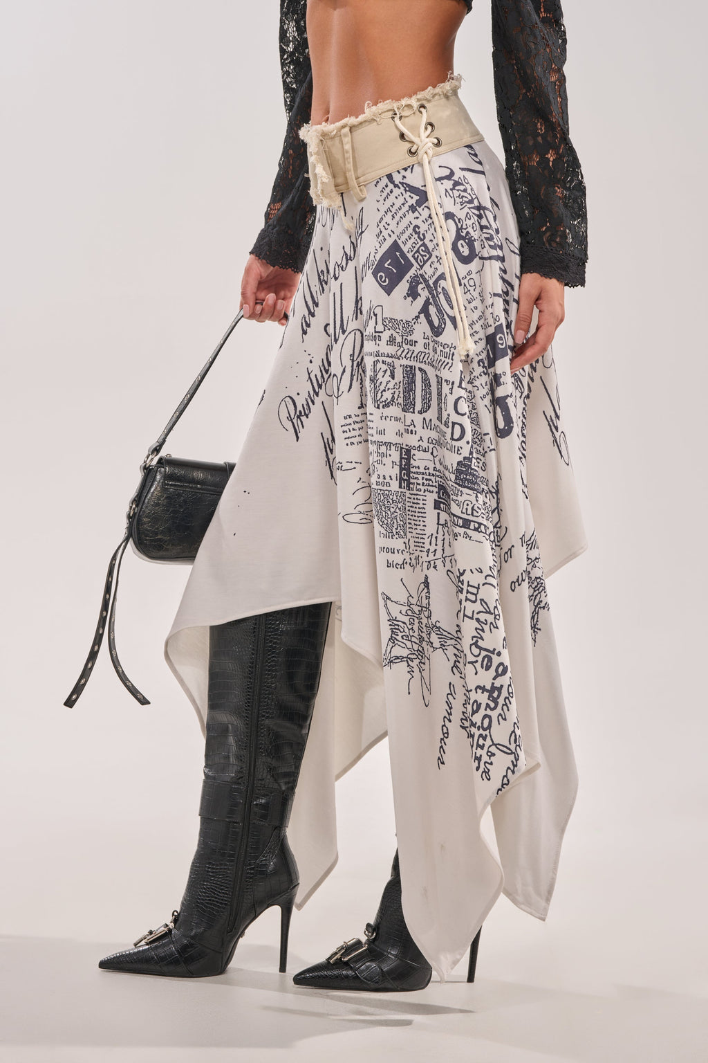 READ ME MIDI SKIRT