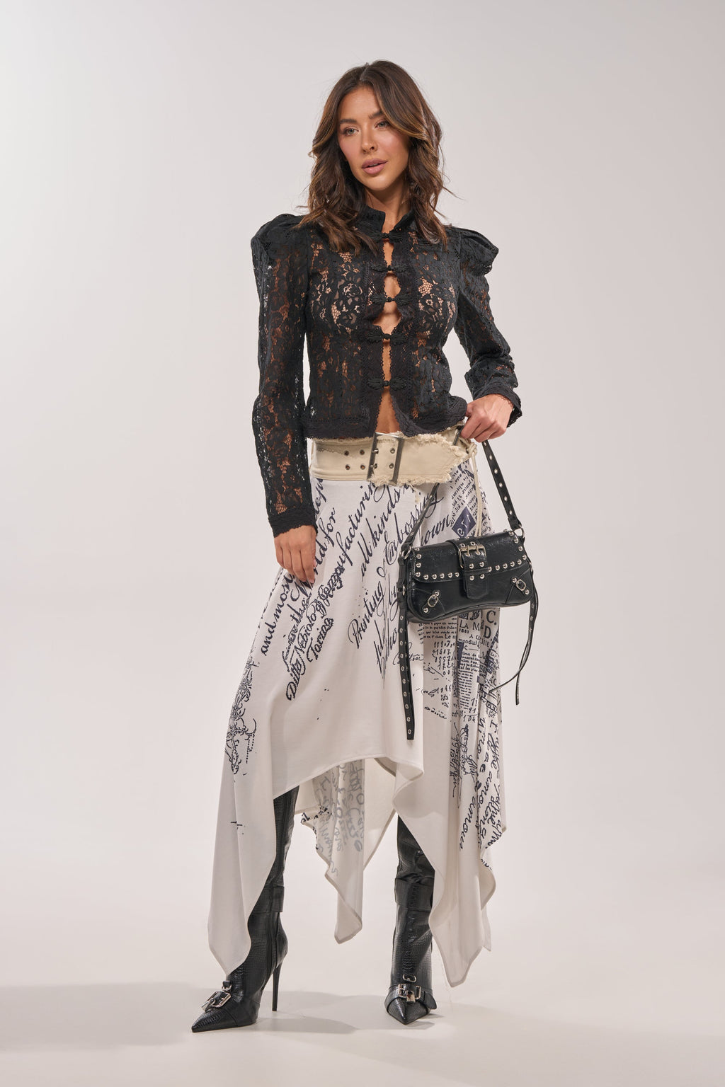 READ ME MIDI SKIRT