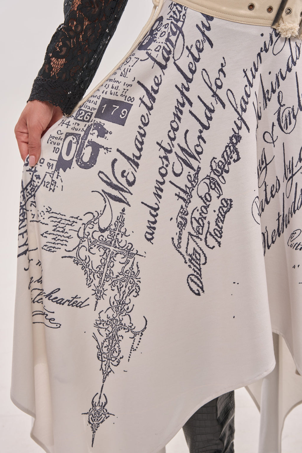 READ ME MIDI SKIRT