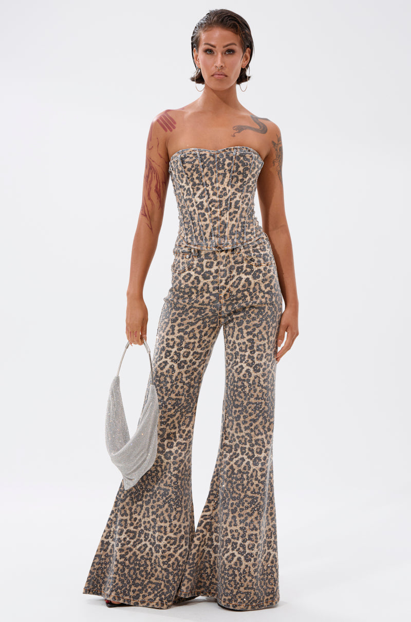 IN THE WILD WIDE LEG CHEETAH PANT