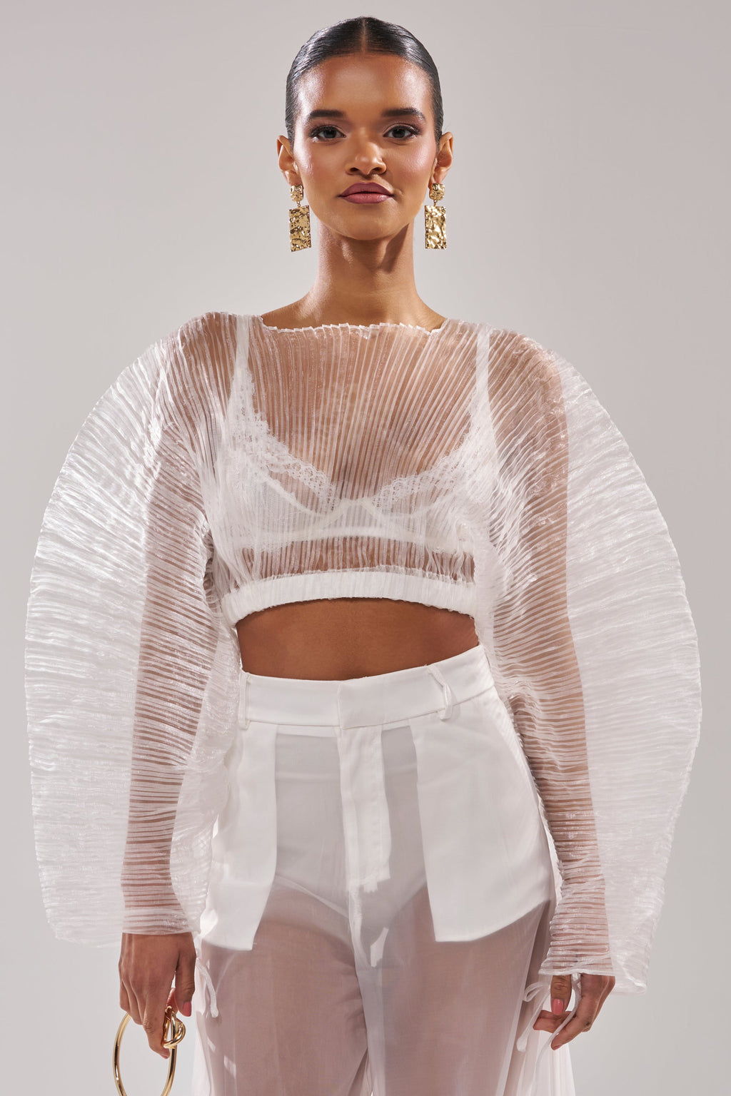 VACATION MODE PLEATED BLOUSE