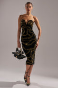 SHIMMER IN GOLD MIDI DRESS