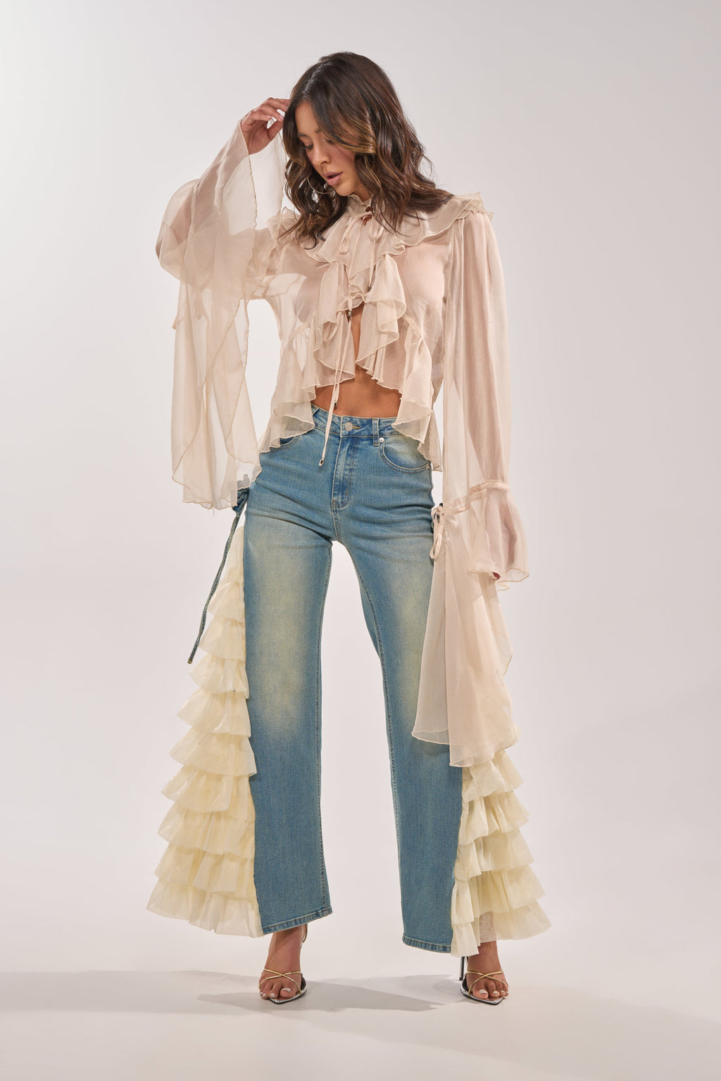 RUFFLE CITY STRAIGHT LEG DENIM