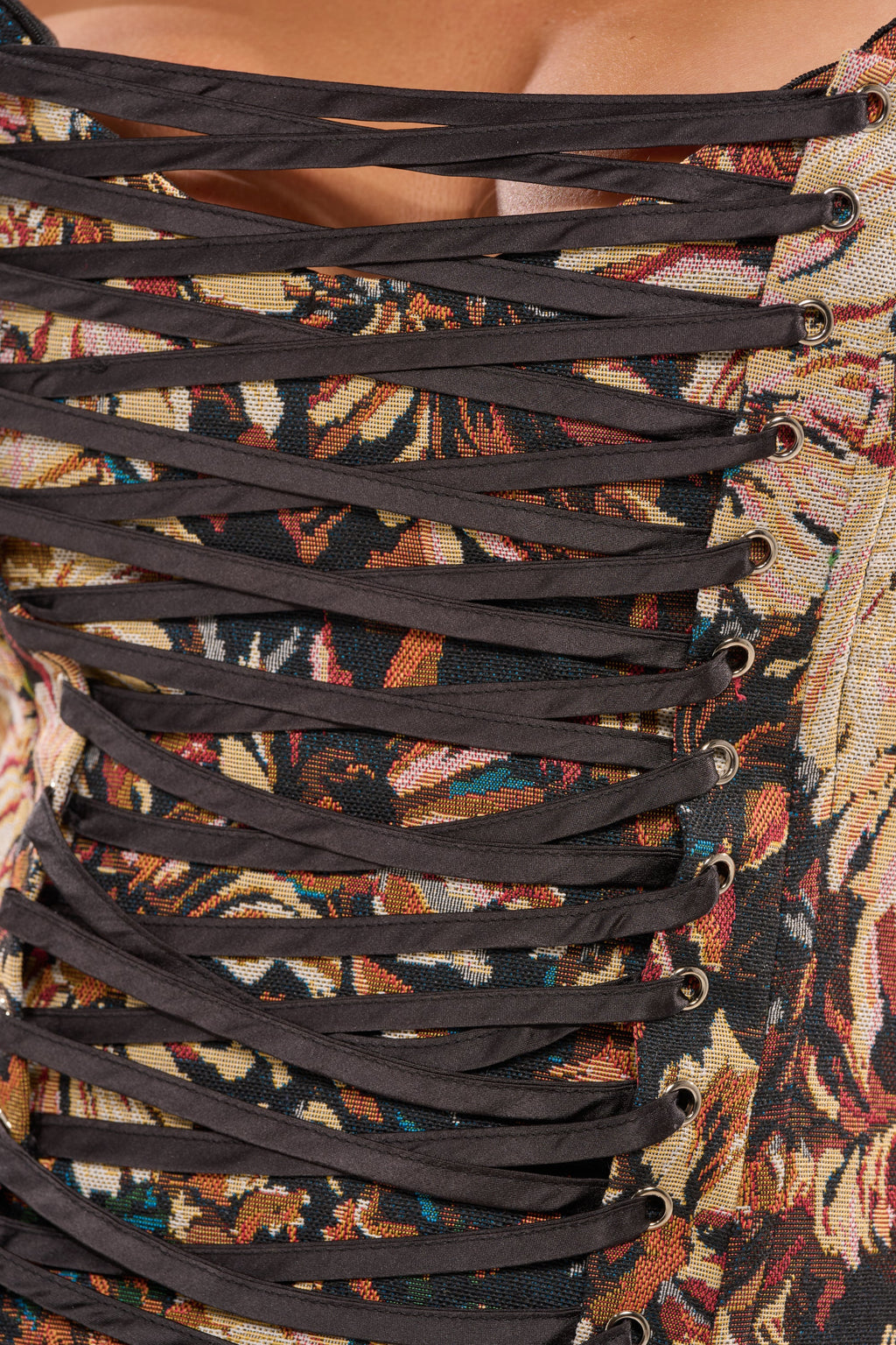 WILD FLORAL TAPESTRY CORSET