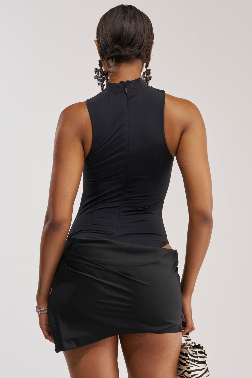 ROYAL FLUSH HIGH NECK MINI DRESS
