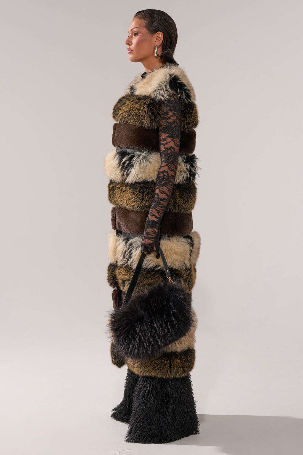 PORTIA PANELED FUR VEST