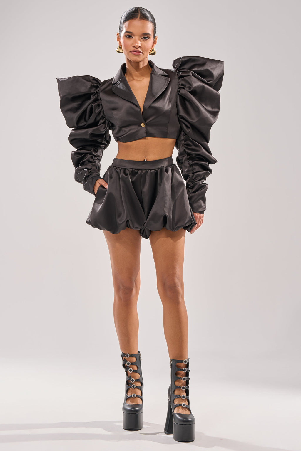 PHOEBE SATIN BUBBLE SHORT