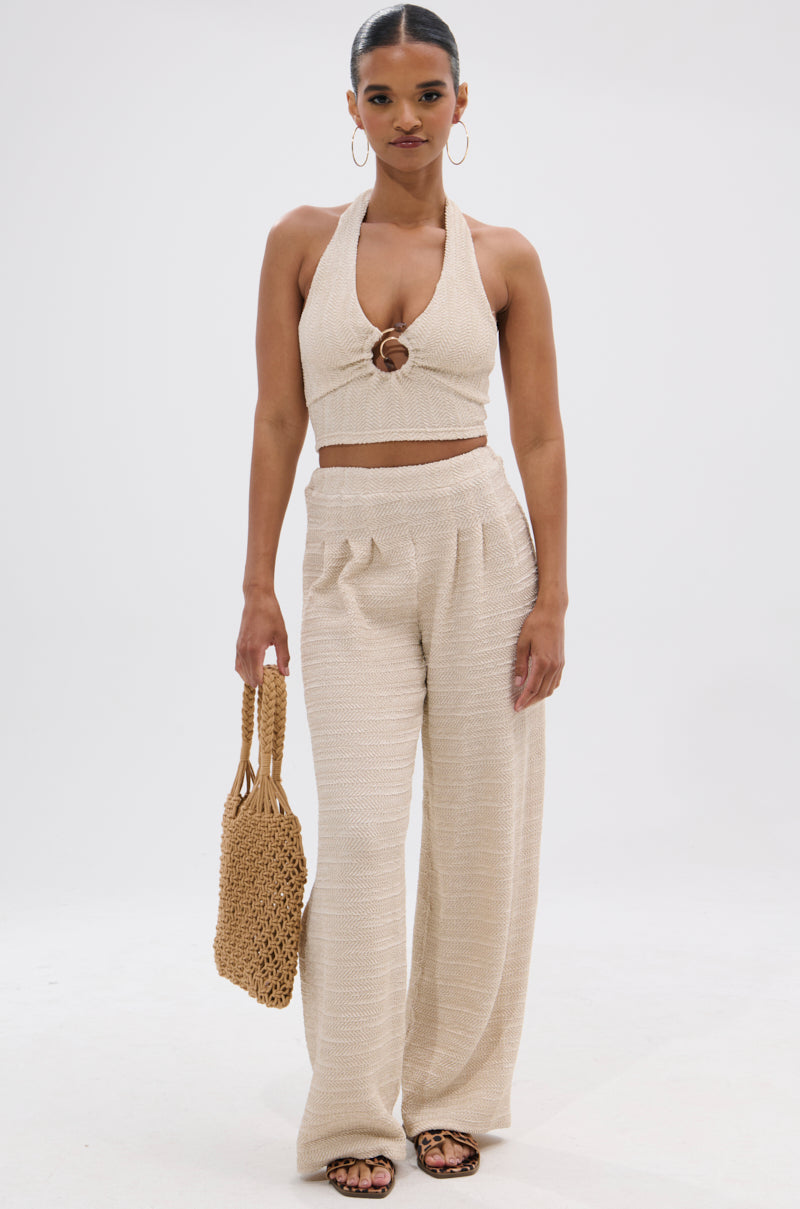 HOLLYWOOD SLINKY TEXTURED PALAZZO PANT