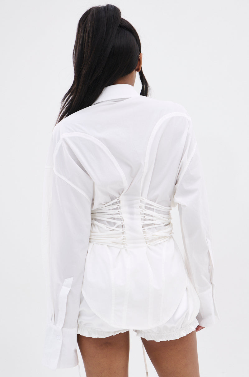 SHAR BUTTON DOWN WITH SIDE TIES
