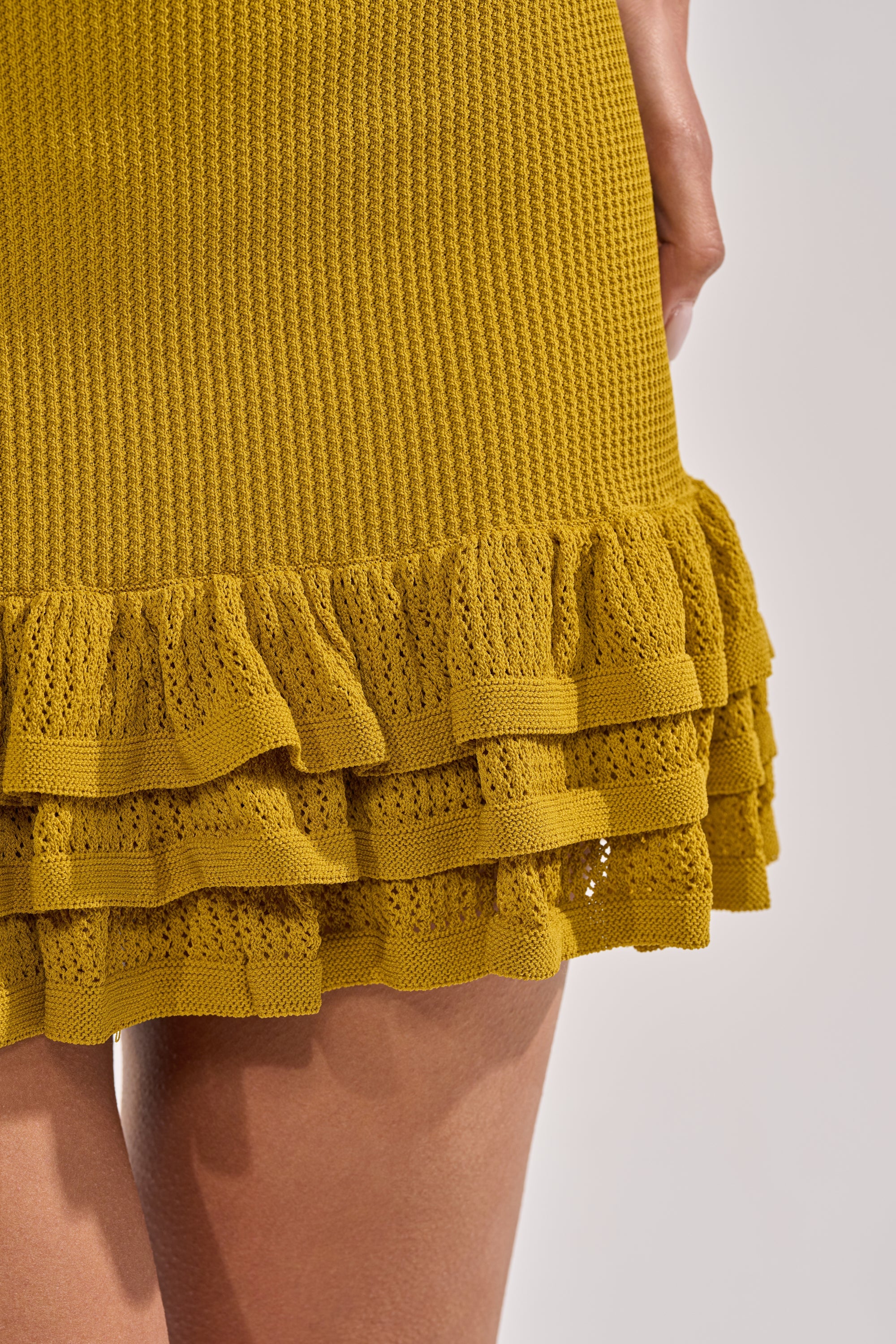 RUFFLE QUEEN MINI DRESS IN GREEN