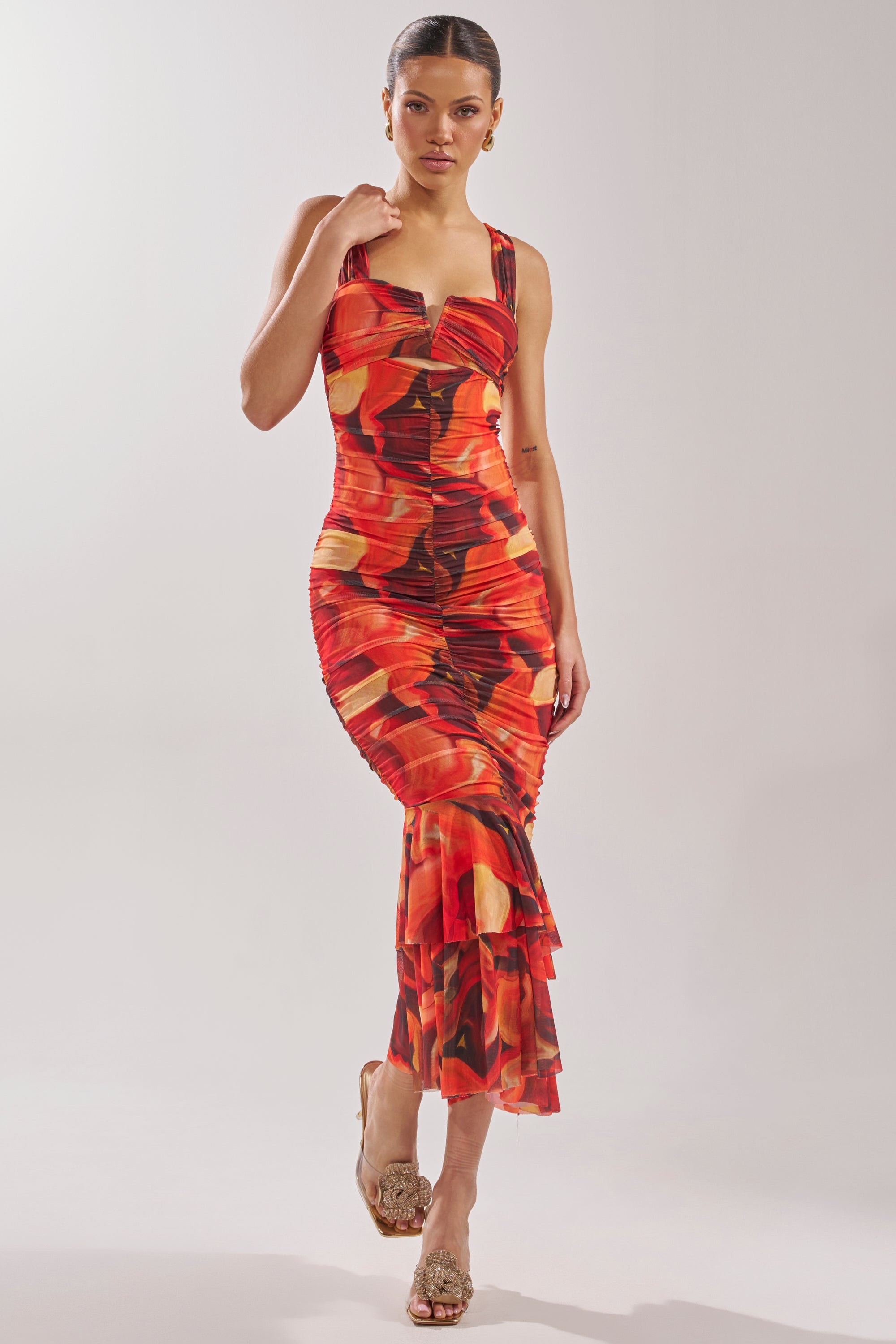 BELONG IN A MUSEUM RED MAXI DRESS