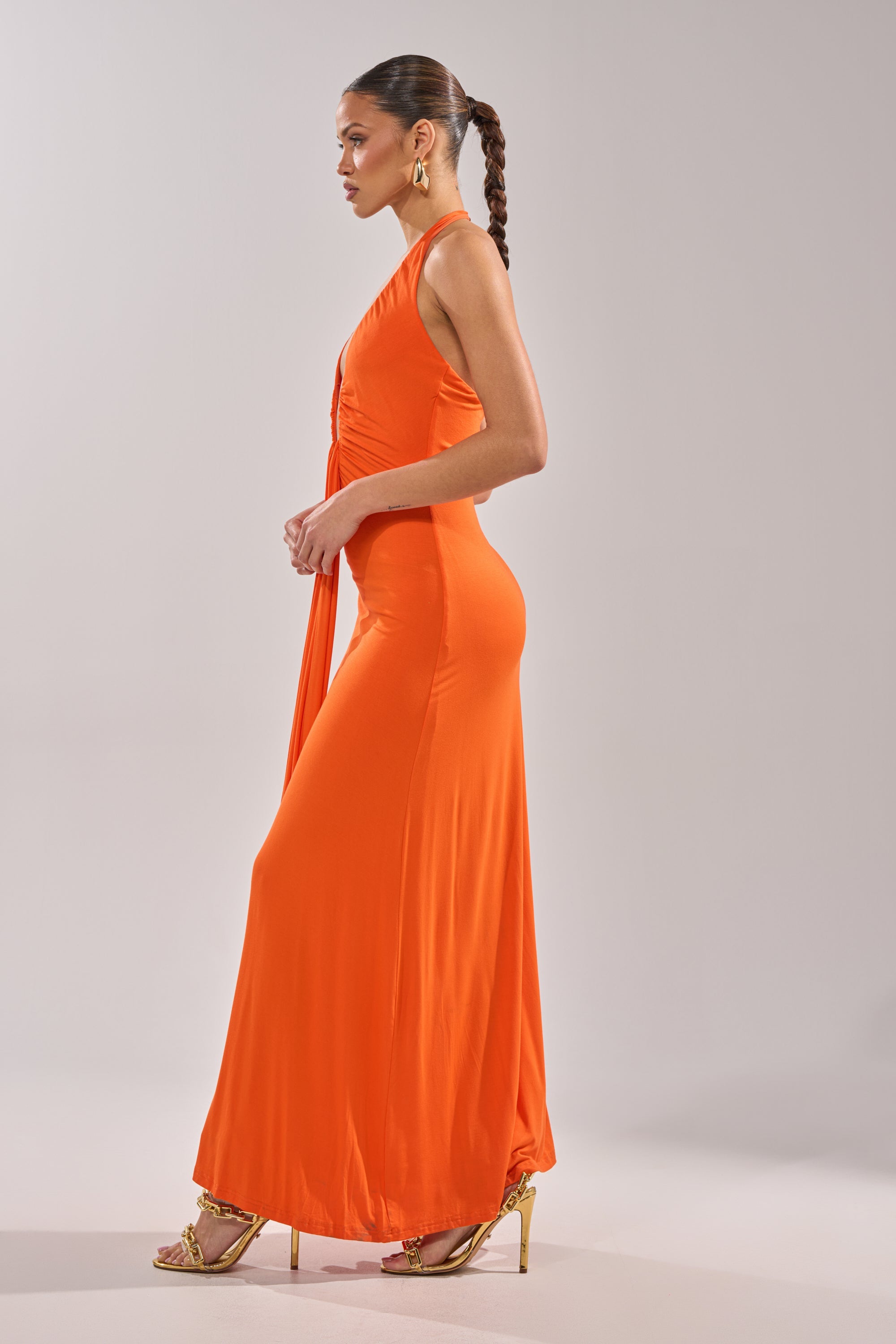 MAKE YOU LOSE YOUR MIND MAXI DRESS IN ORANGE