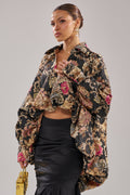 HIGH SOCIETY HIGH LOW BROCADE BLOUSE