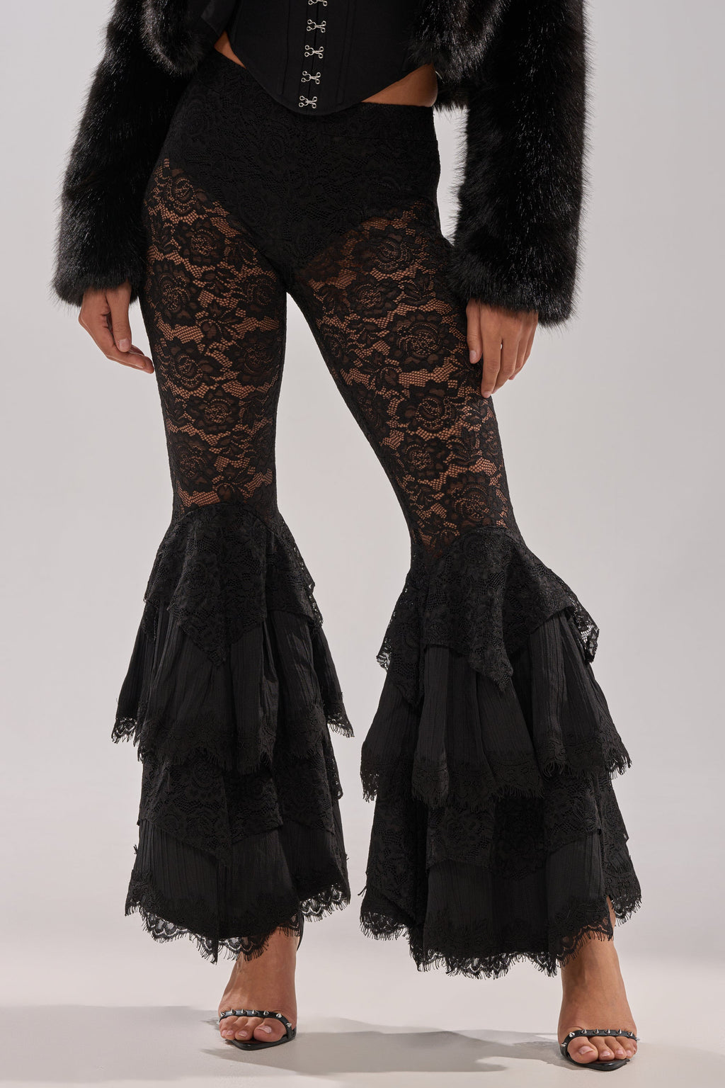 COACHELLA LACE RUFFLE PANTS