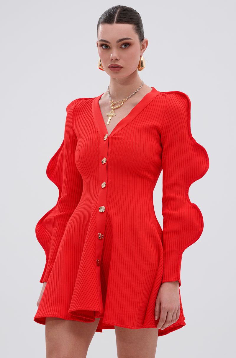 COOLEST ON THE BLOCK MINI DRESS IN RED