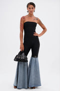 COOL GIRL DENIM BANDAGE JUMPSUIT