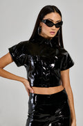 SEXY FOX BUTTON DOWN TOP IN BLACK