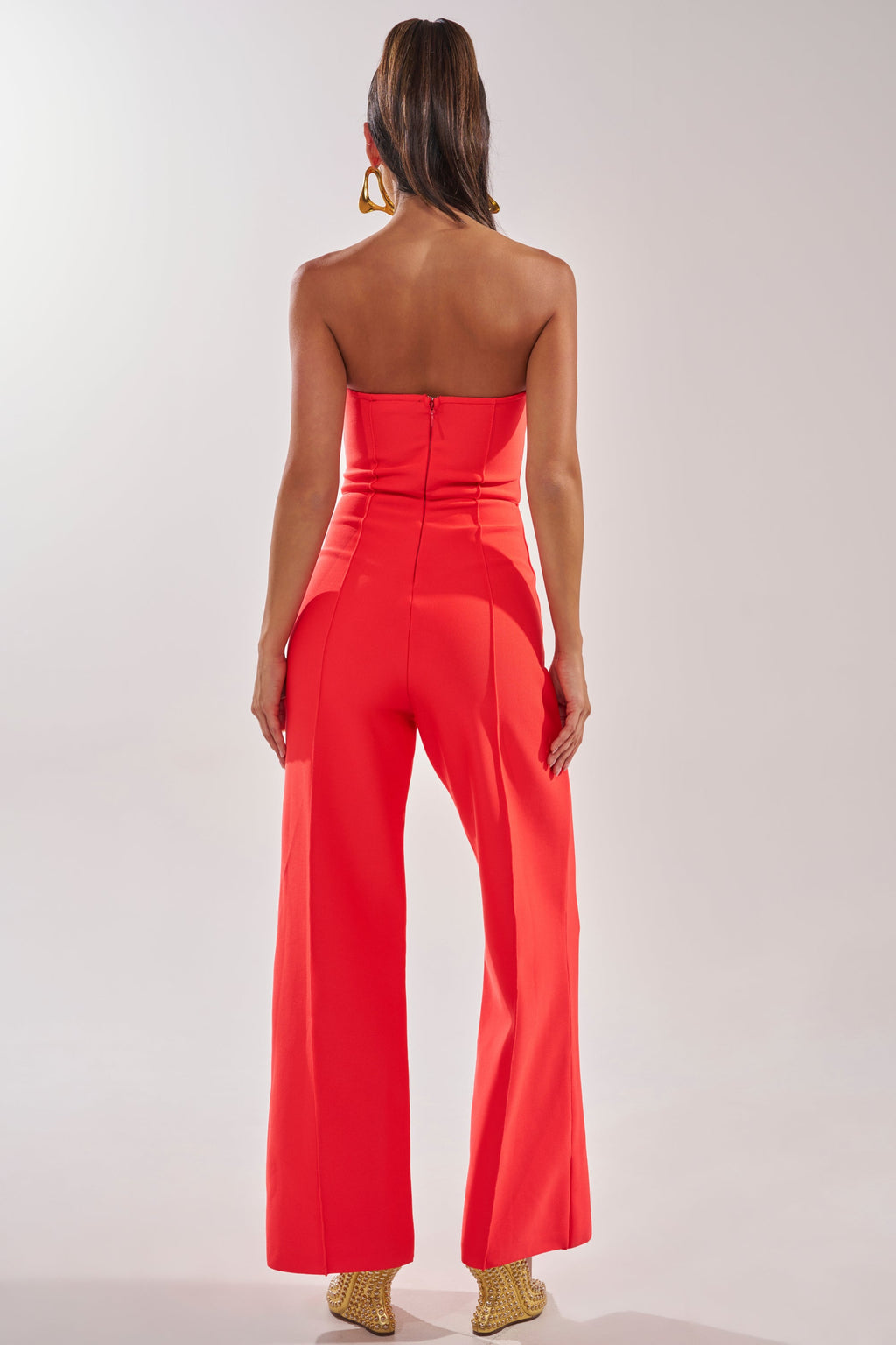 BOSS LADY JUMPSUIT IN RED