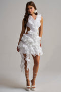 CRAZIER THAN YOUR EX FLOCKED MINI DRESS