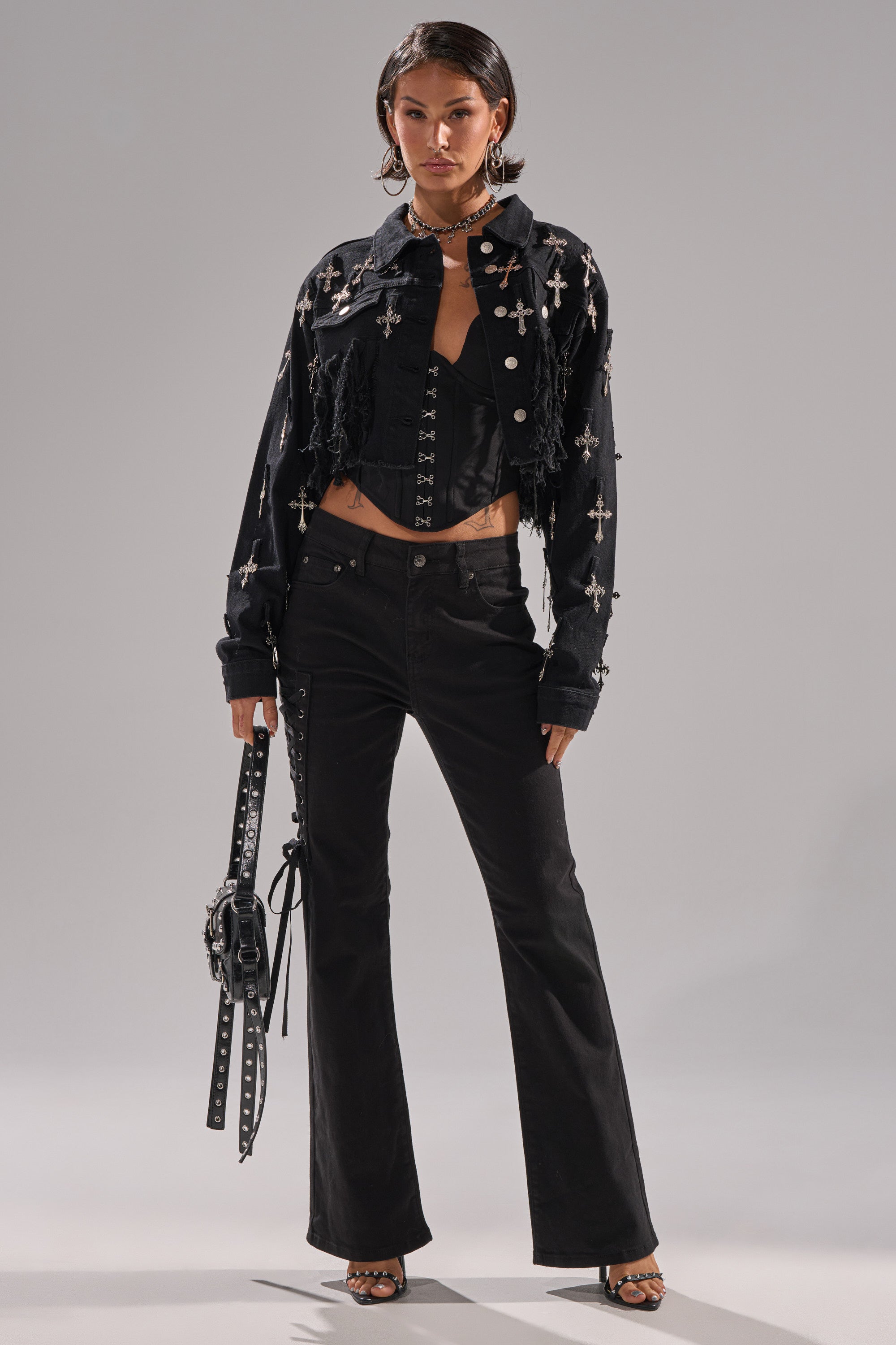 LOW LIFE LACE-UP JEANS