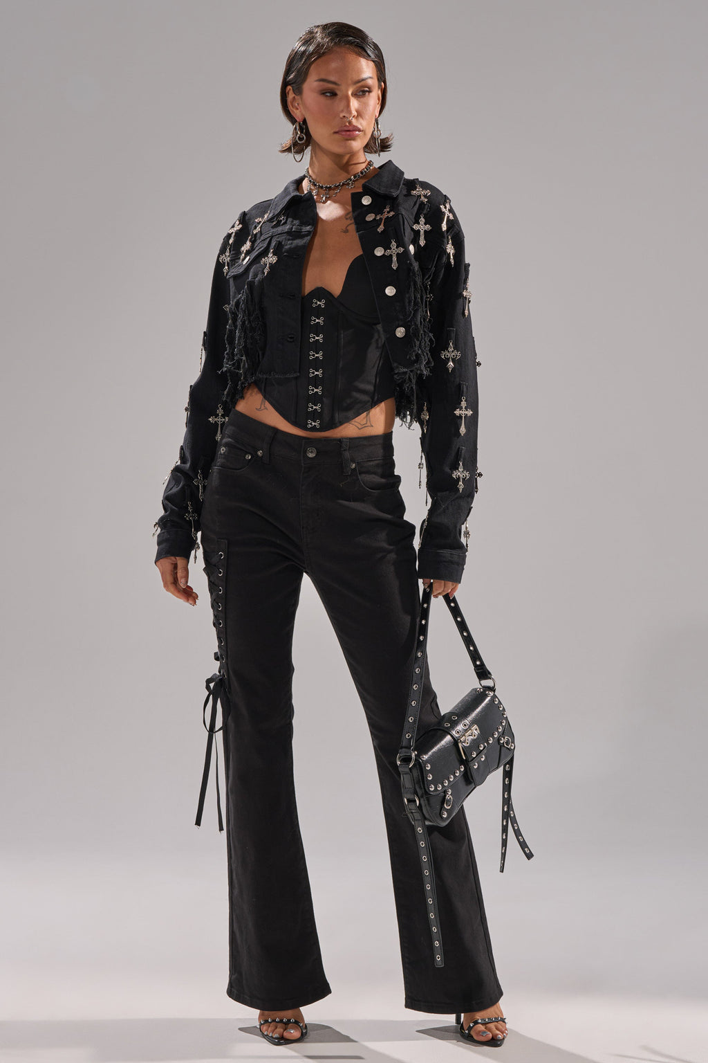 LOW LIFE LACE-UP JEANS