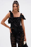 RUFFLES EVERYWHERE BANDAGE BLOUSE