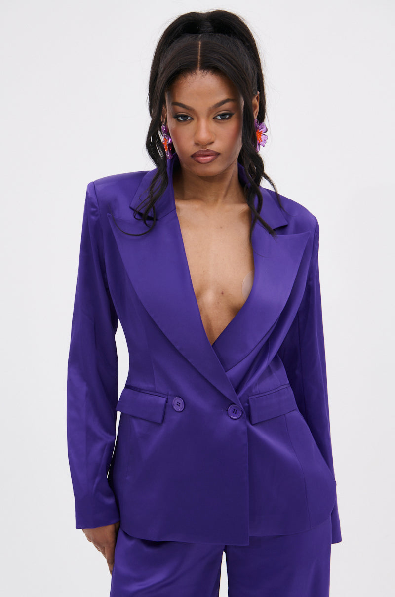 SAY YOU LOVE ME SATIN BLAZER
