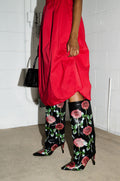 AZALEA WANG BRIDGIE BLACK AND FLORAL STILETTO
