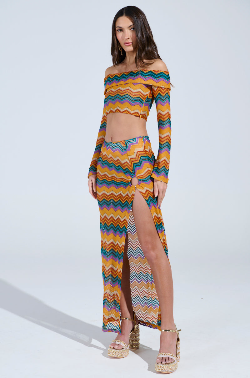 OH SO ZIGGY CROCHET MAXI SKIRT