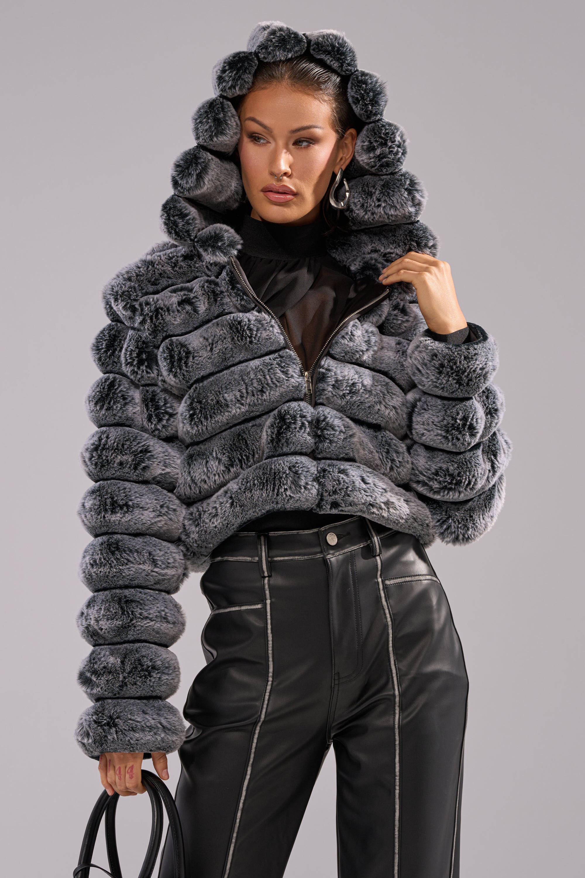 POPCORN FAUX FUR IN GREY
