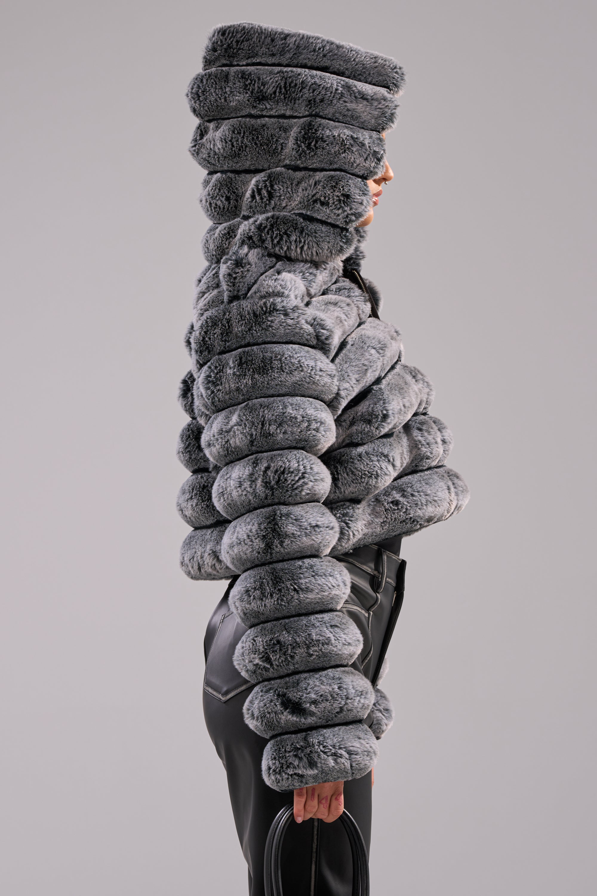 POPCORN FAUX FUR IN GREY