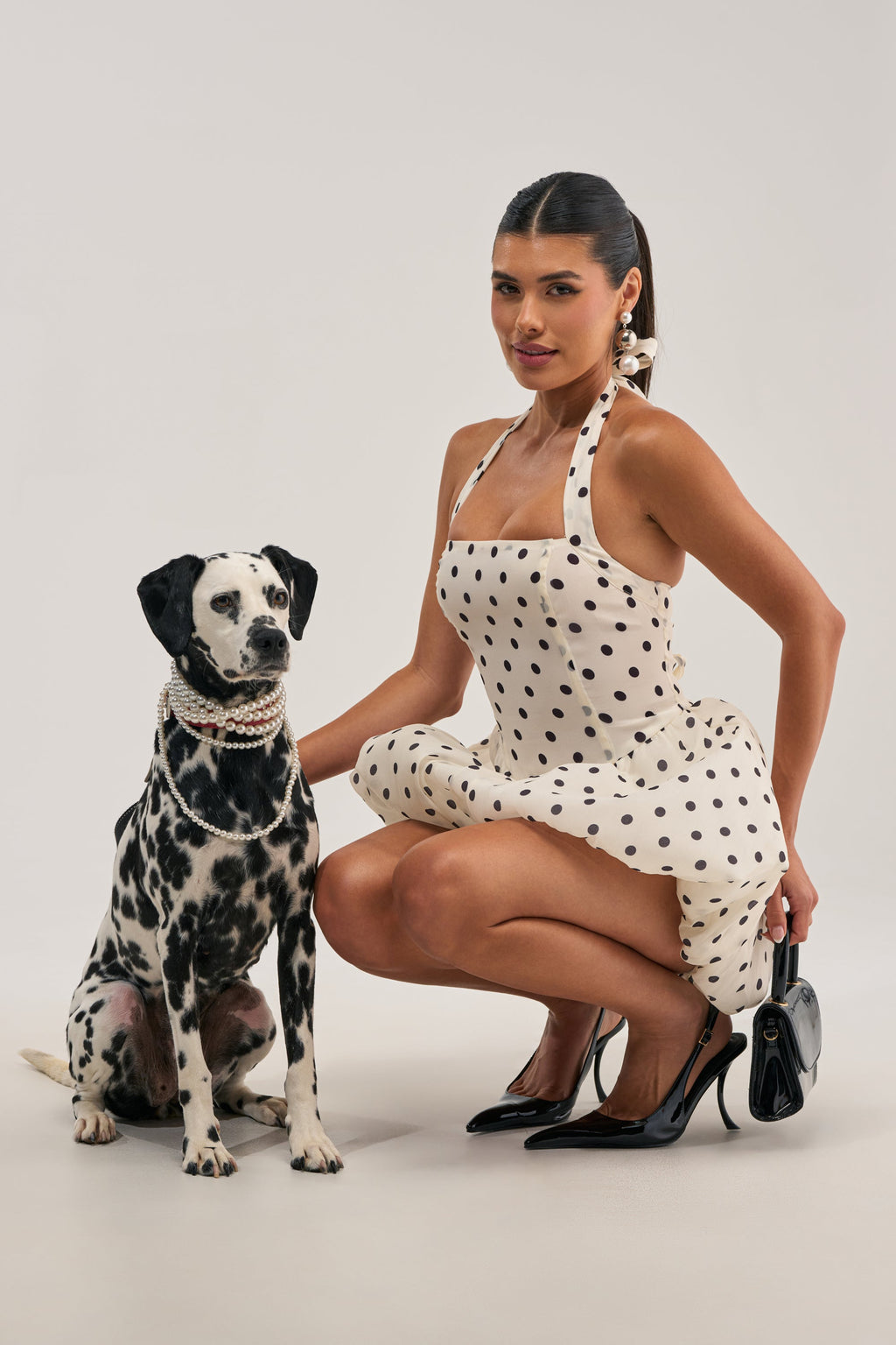 FELT CUTE POLKA DOT MINI DRESS