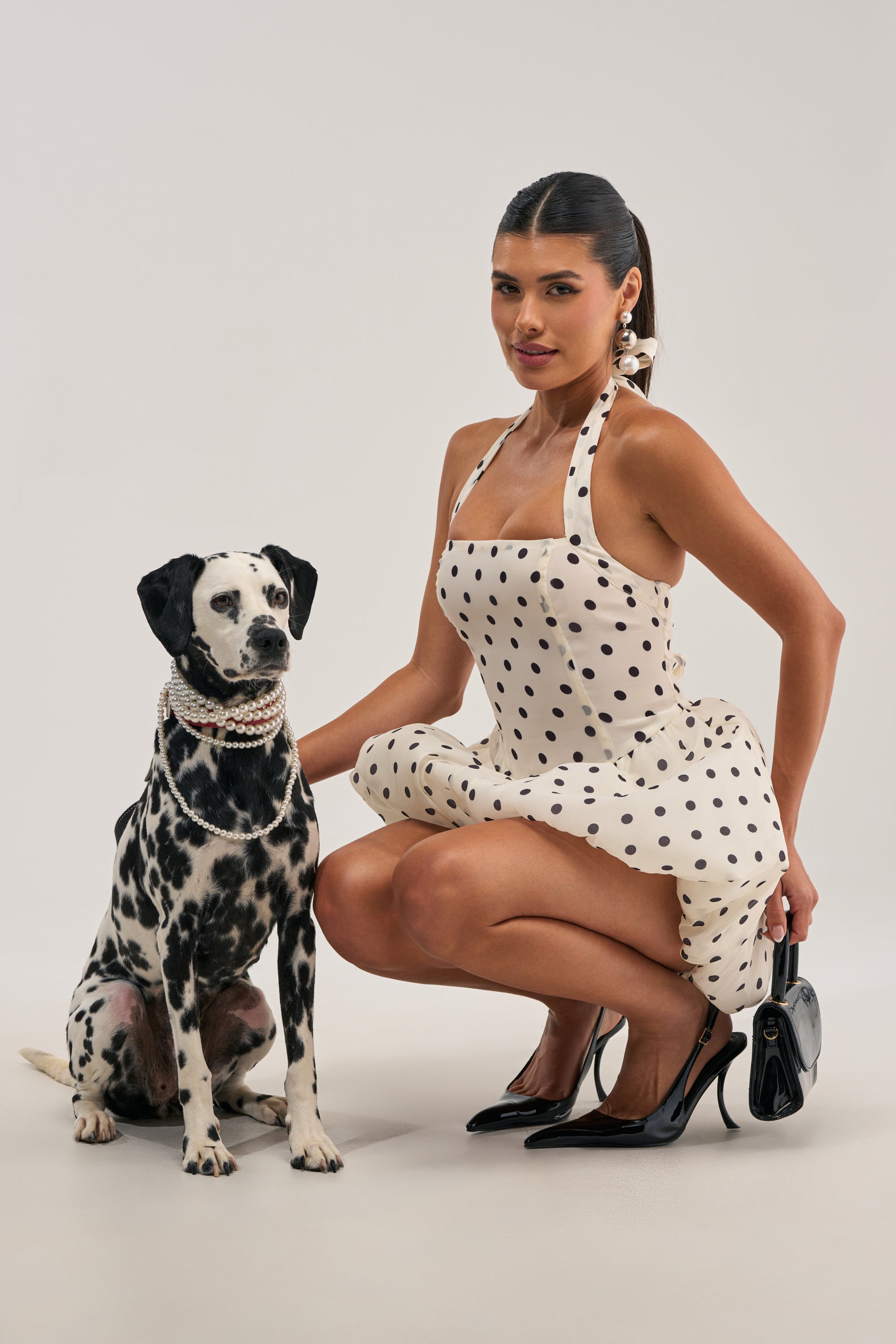 FELT CUTE POLKA DOT MINI DRESS