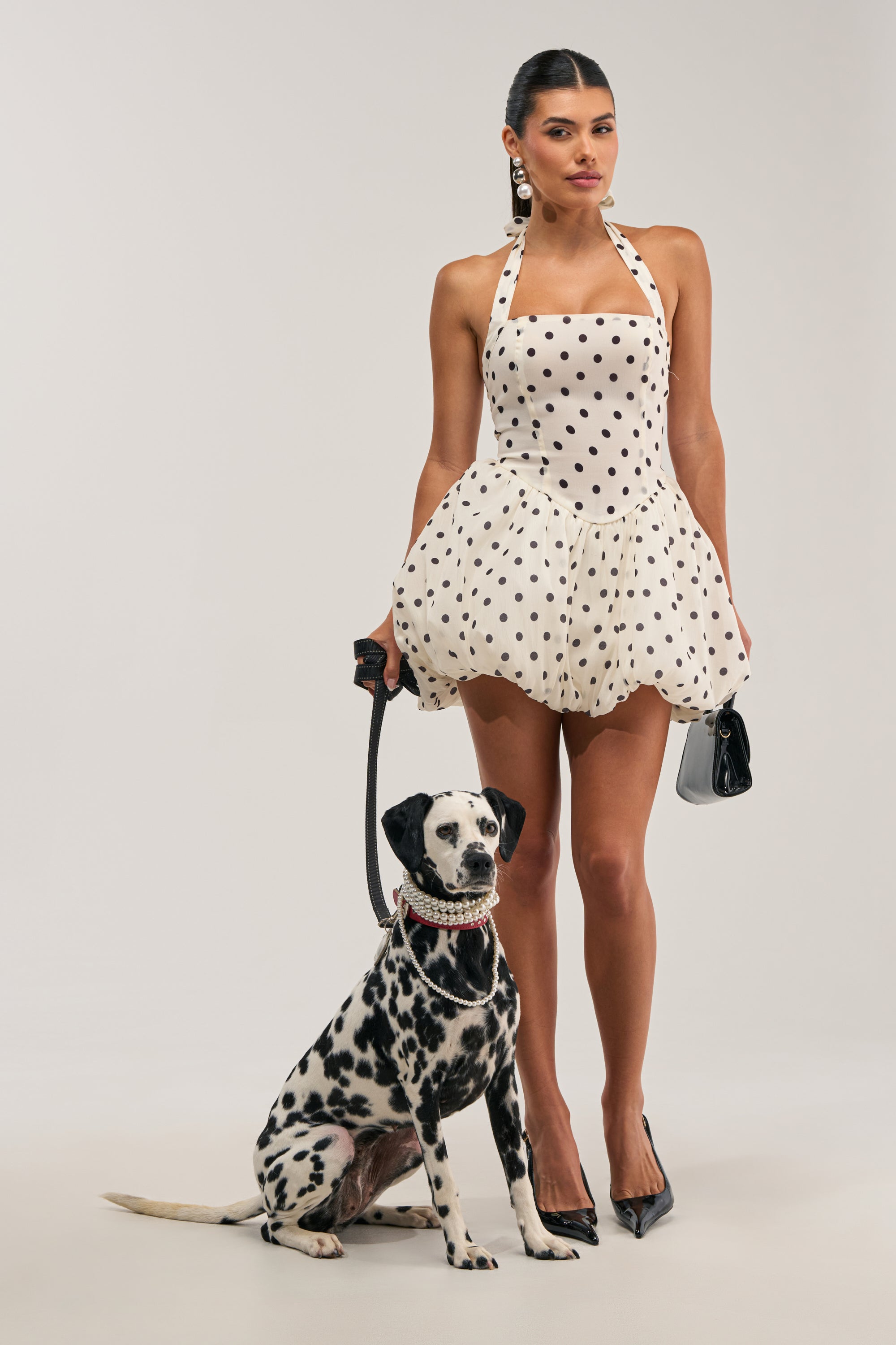FELT CUTE POLKA DOT MINI DRESS