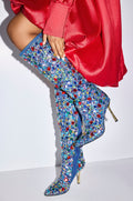 AZALEA WANG EMBER RHINESTONE MULTI STILETTO BOOT