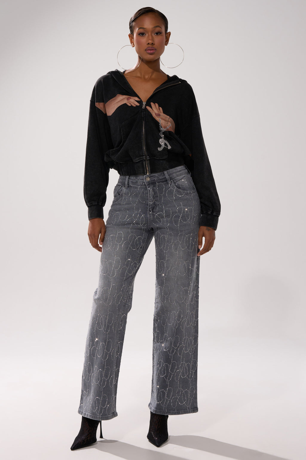 PERFECT LIKE ME EMBELLISHED DENIM