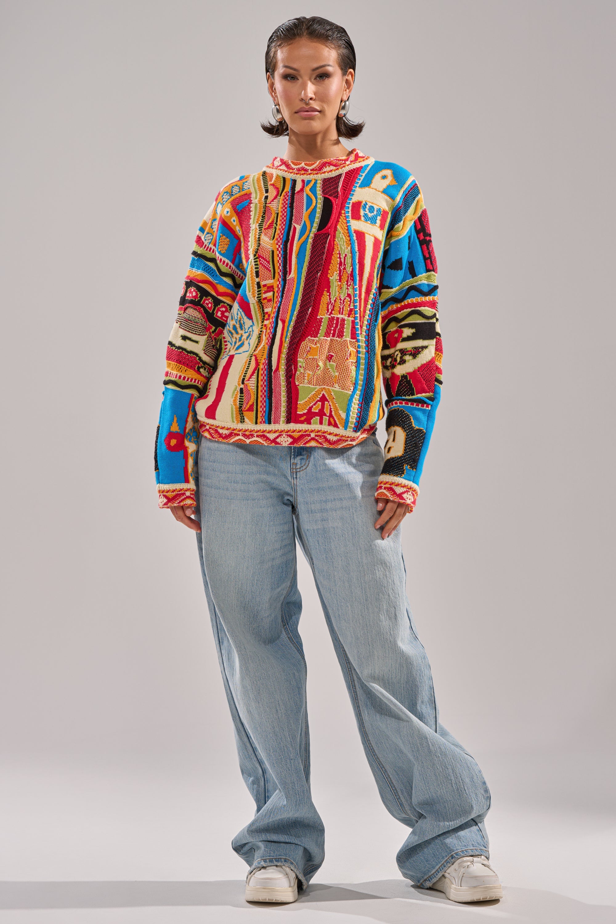 RETRO OVERSIZED SWEATER IN MULTI